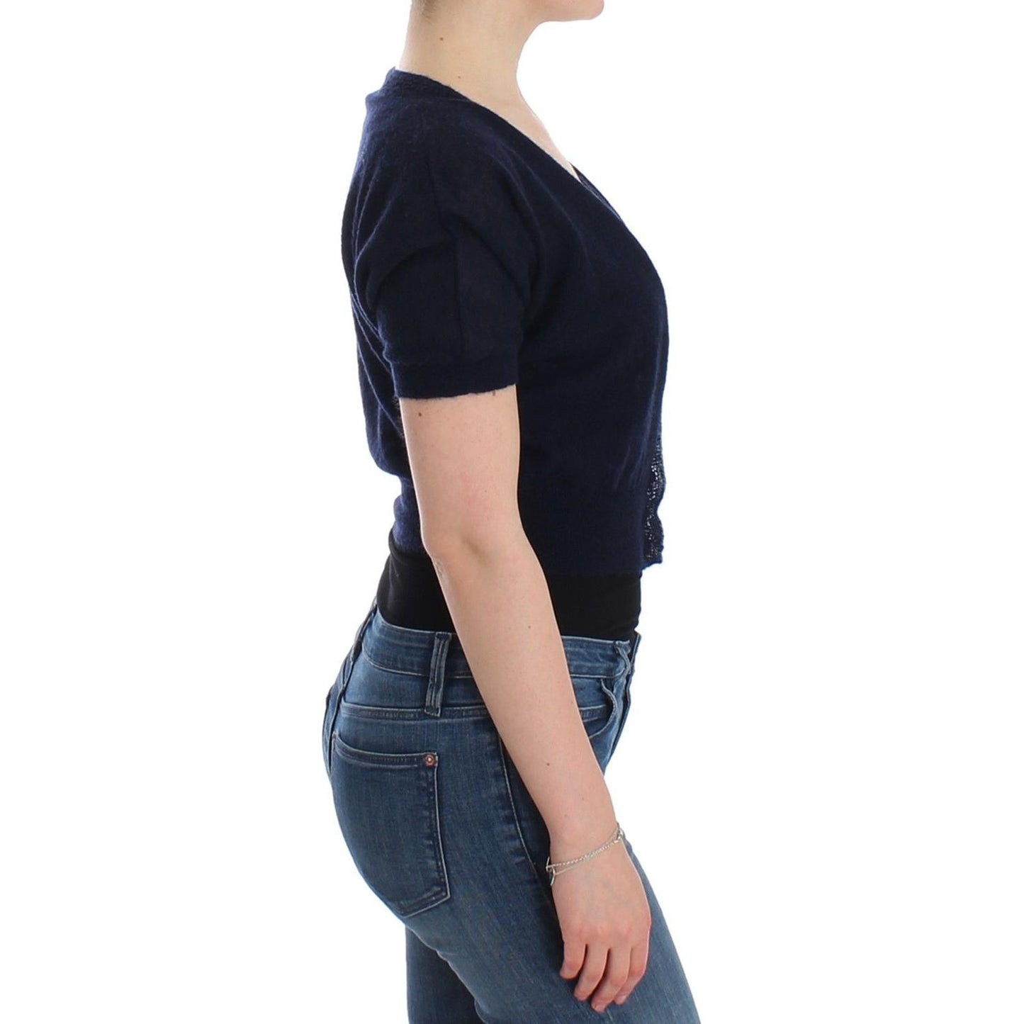 Ermanno Scervino Knit Blue Wool Sweater Cardigan