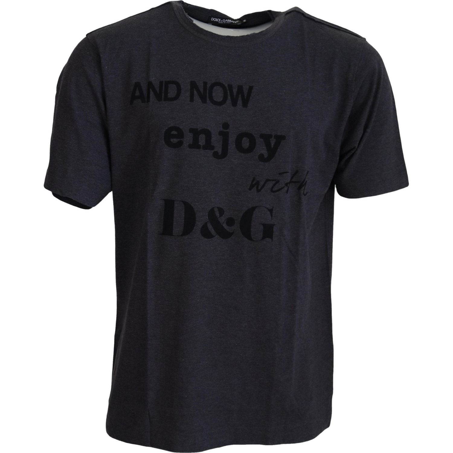 Dolce & Gabbana Gray Crewneck Cotton Short Sleeve  T-shirt