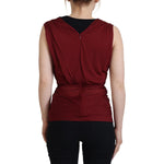 Dolce & Gabbana Bordeaux Silk Blend Top Blouse Dolce & Gabbana Black