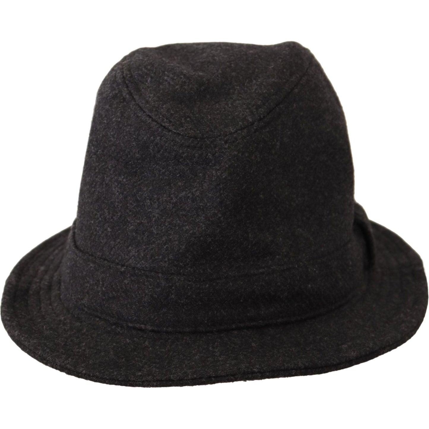 Dolce & Gabbana Gray Virgin Wool Logo Fedora Trilby Cappello Hat