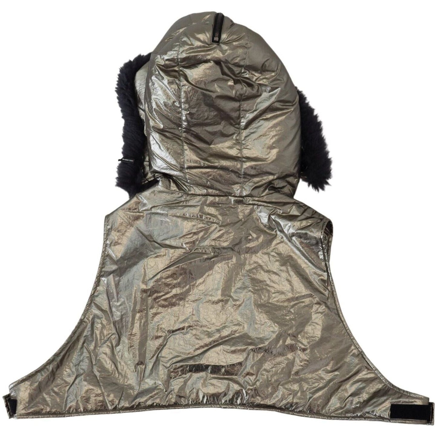 Dolce & Gabbana Silver Fur Whole Head Wrap Men Capello Nylon Hat