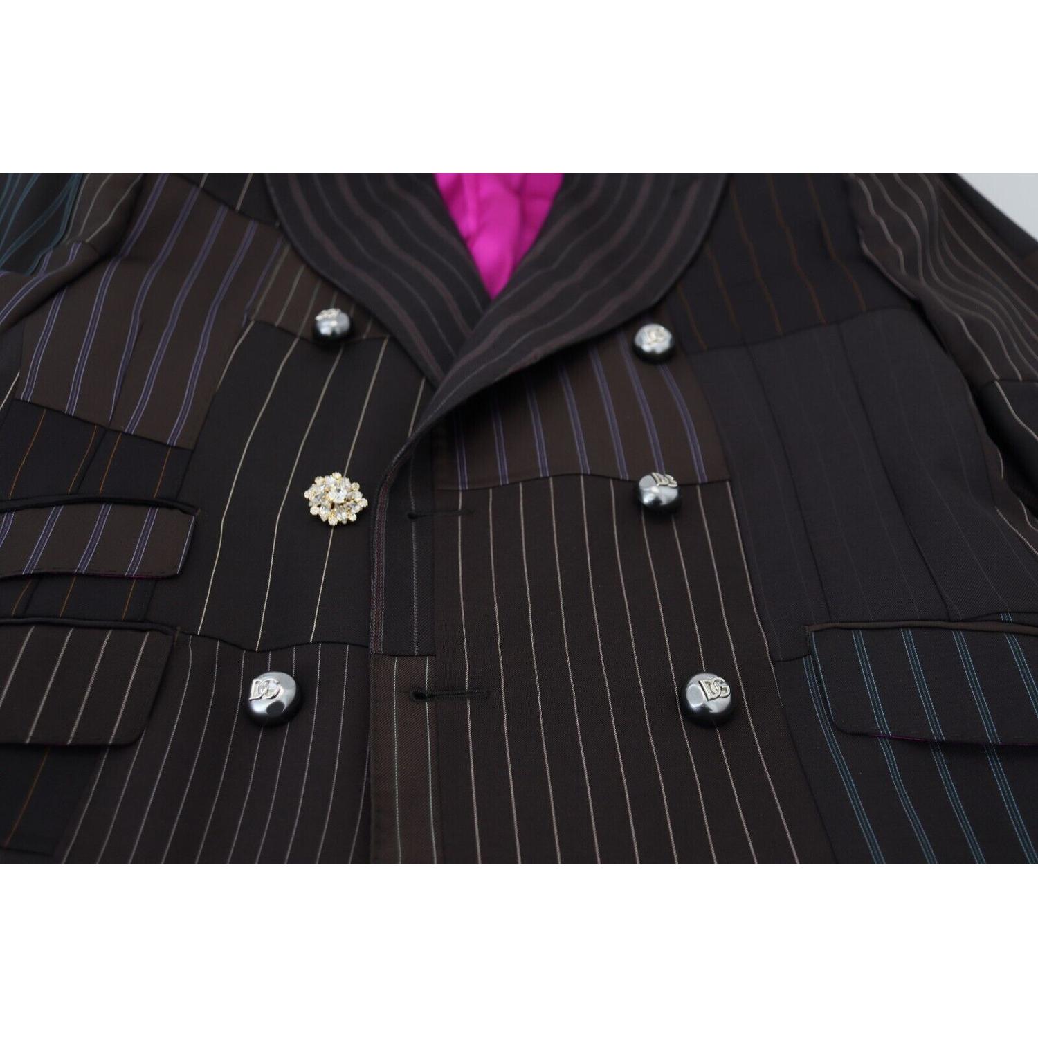Dolce & Gabbana Multicolor Patchwork Stripes SICILIA Blazer