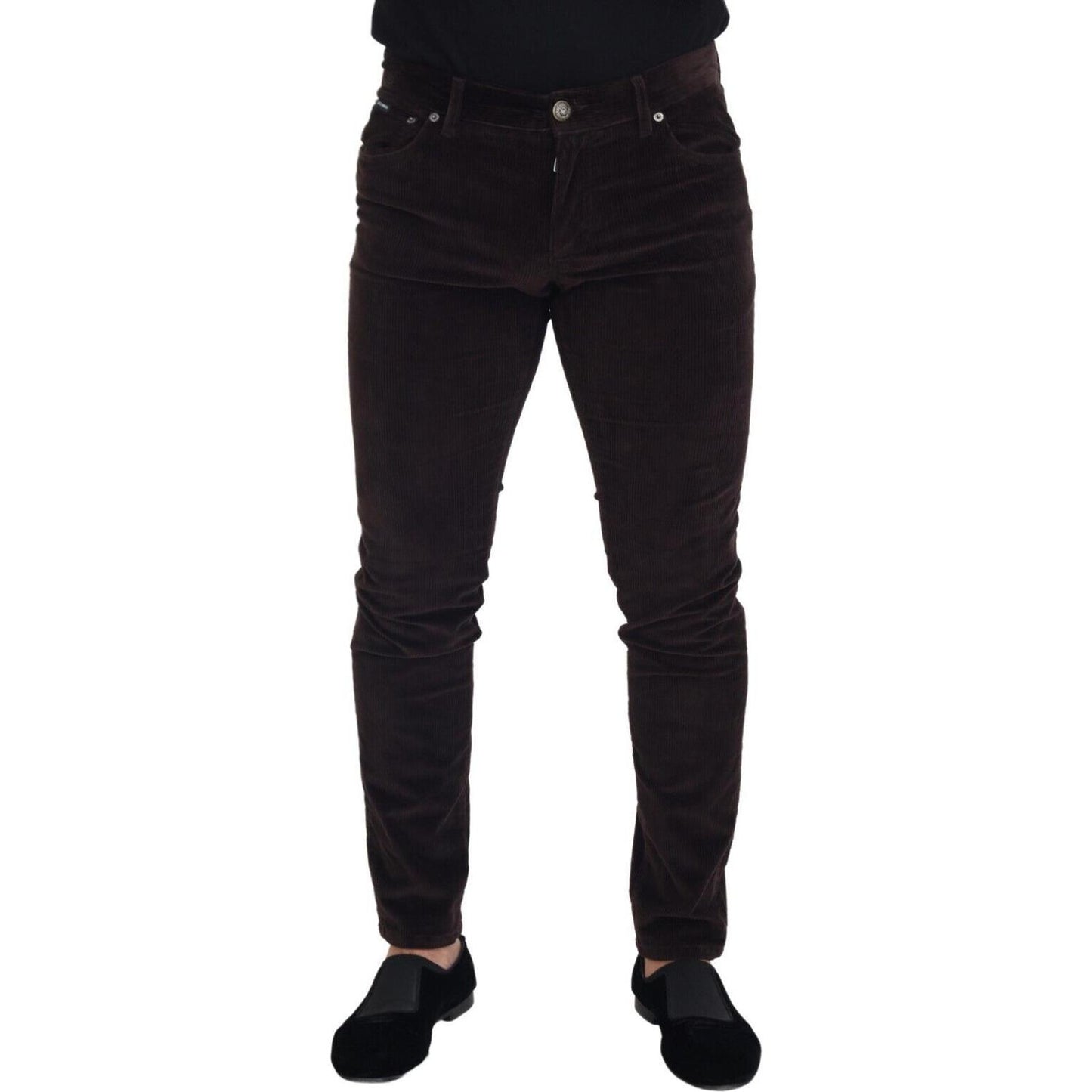 Dolce & Gabbana Brown Corduroy Men Casual Trouser Pants