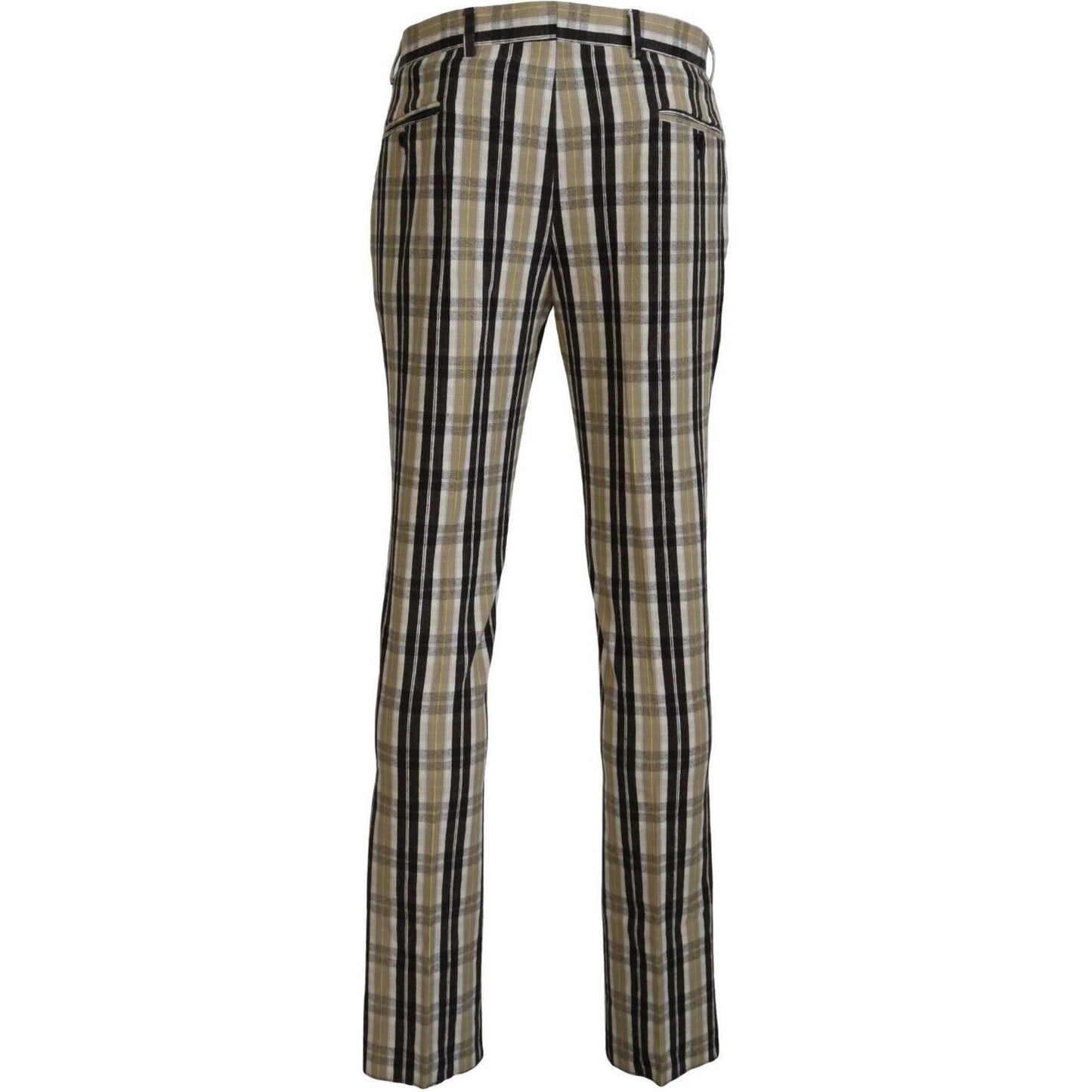 BENCIVENGA Multicolor Checkered Cotton Straight Fit Men Pants