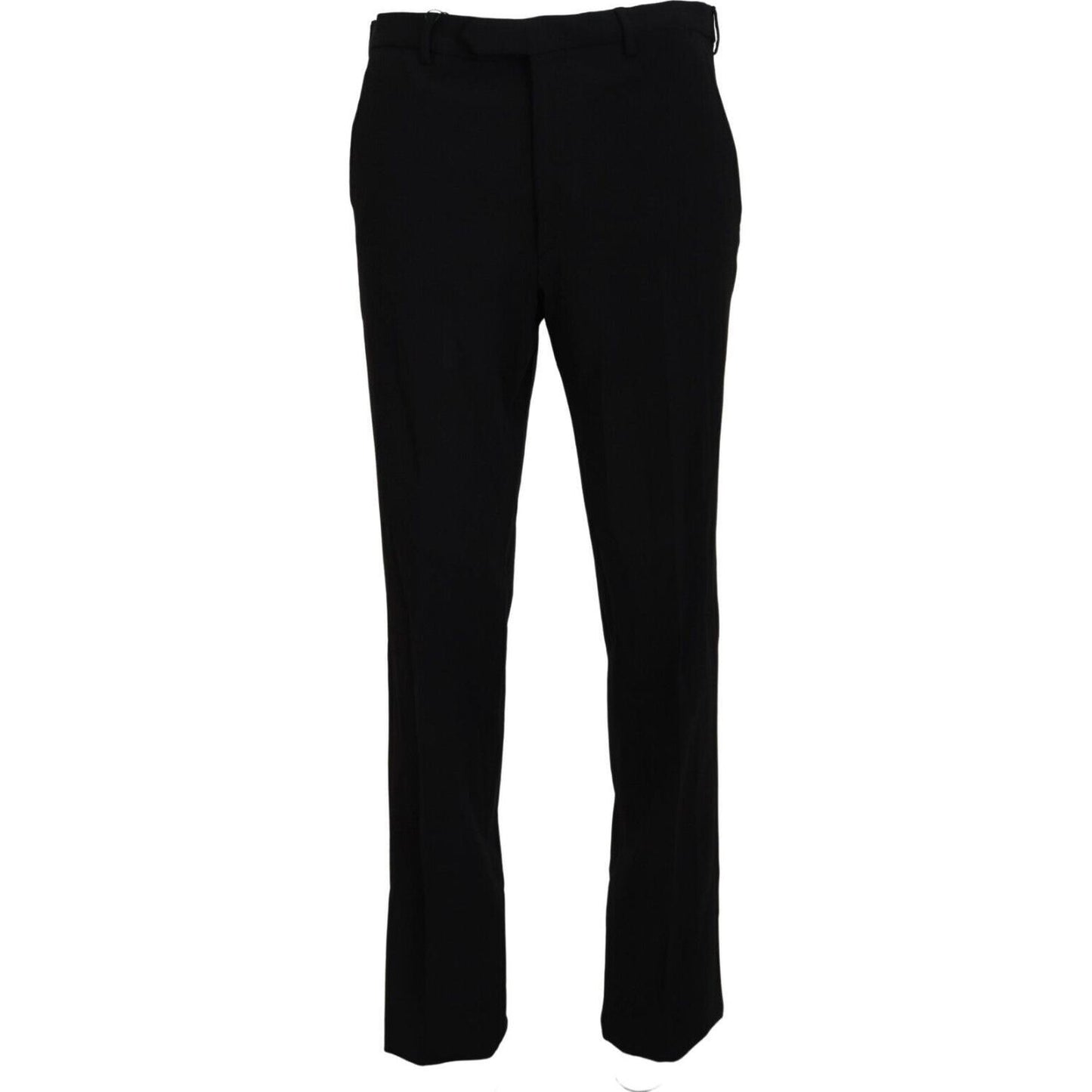 BENCIVENGA Black Straight Fit Men Formal Trousers Pants