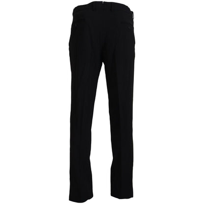 BENCIVENGA Black Straight Fit Men Formal Trousers Pants