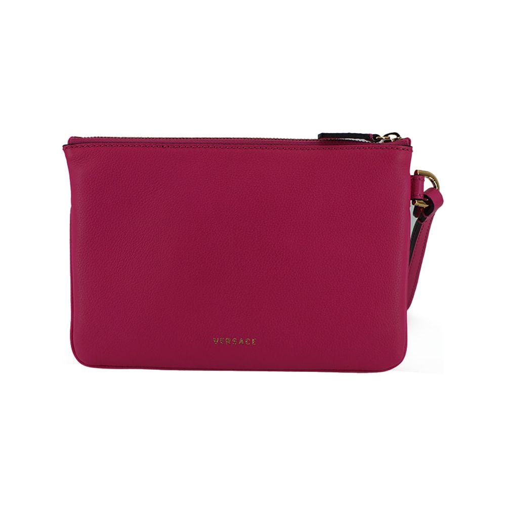 Versace Elegant Pink Leather Pouch Clutch