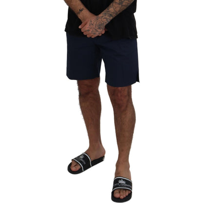 Dolce & Gabbana Blue Chinos Cotton Stretch Casual Shorts