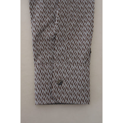 Dolce & Gabbana Gray Brown GOLD Slim Fit Dress Formal Shirt