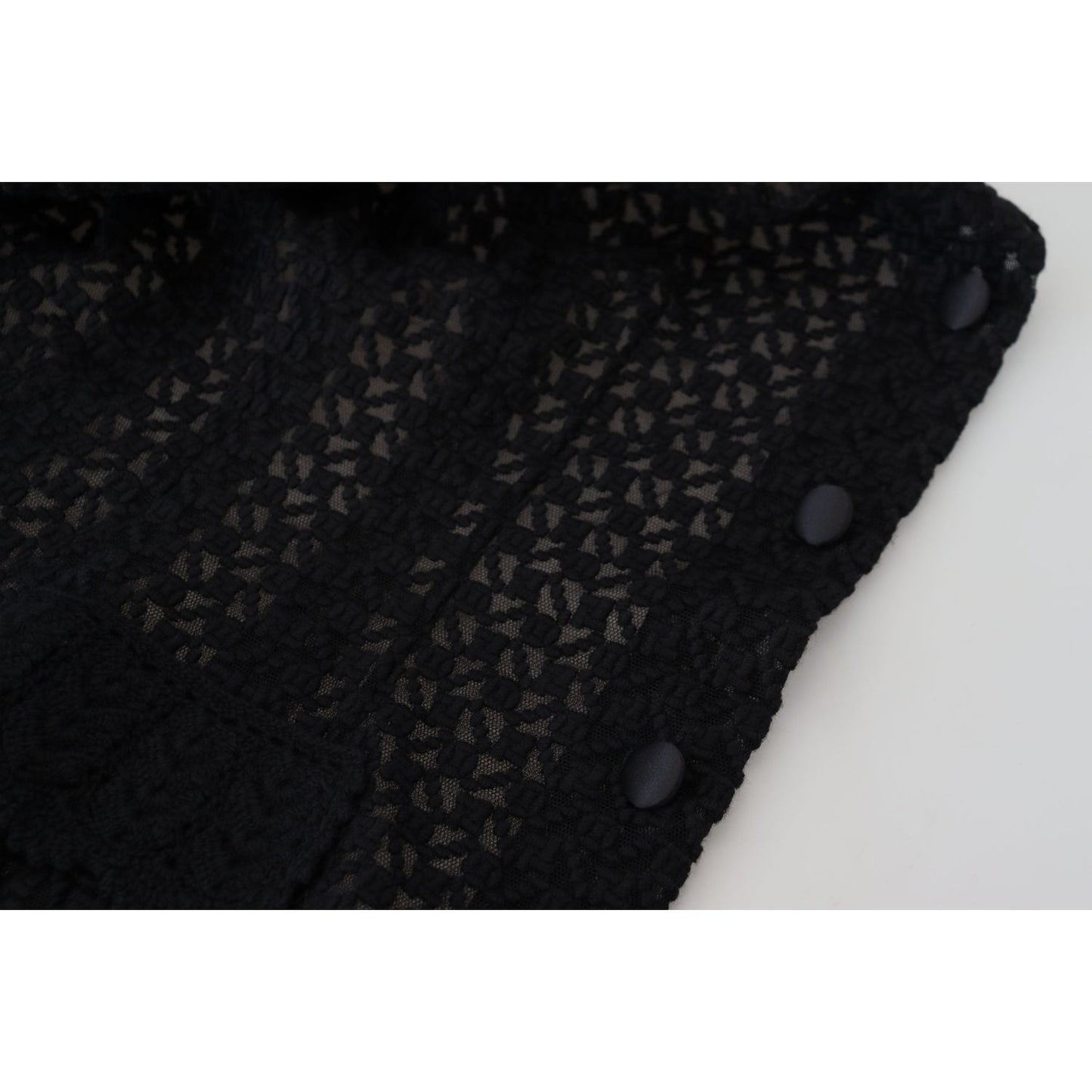 Dolce & Gabbana Black Wool Knitted Button Down Collar Jacket