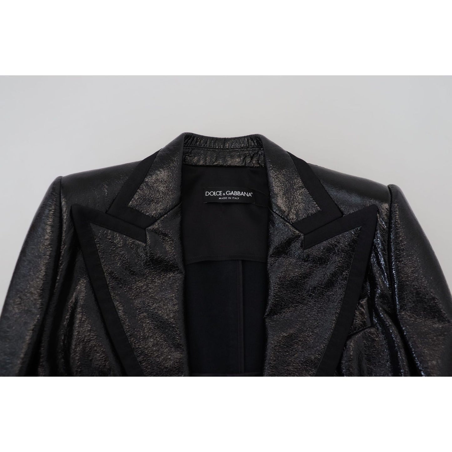 Dolce & Gabbana Black Long Sleeves Crop Blazer Cotton Jacket