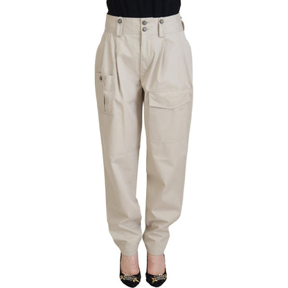 Dolce & Gabbana Beige Cotton Women Cargo Pants Jeans & Pants