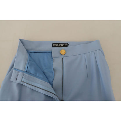 Dolce & Gabbana Light Blue Button Wide Leg Pants