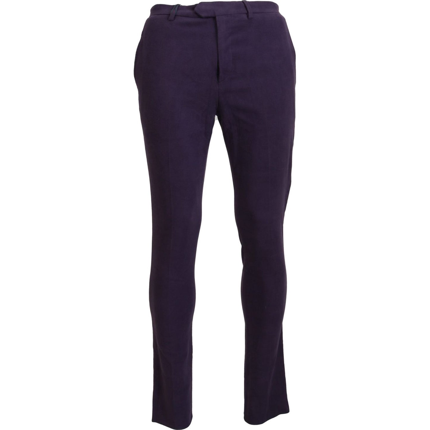 BENCIVENGA Purple Pure Cotton Tapered Mens Pants