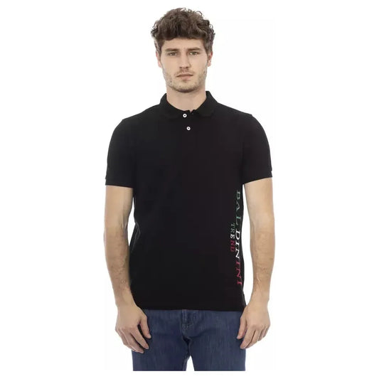 Baldinini Trend Black Cotton Men Polo