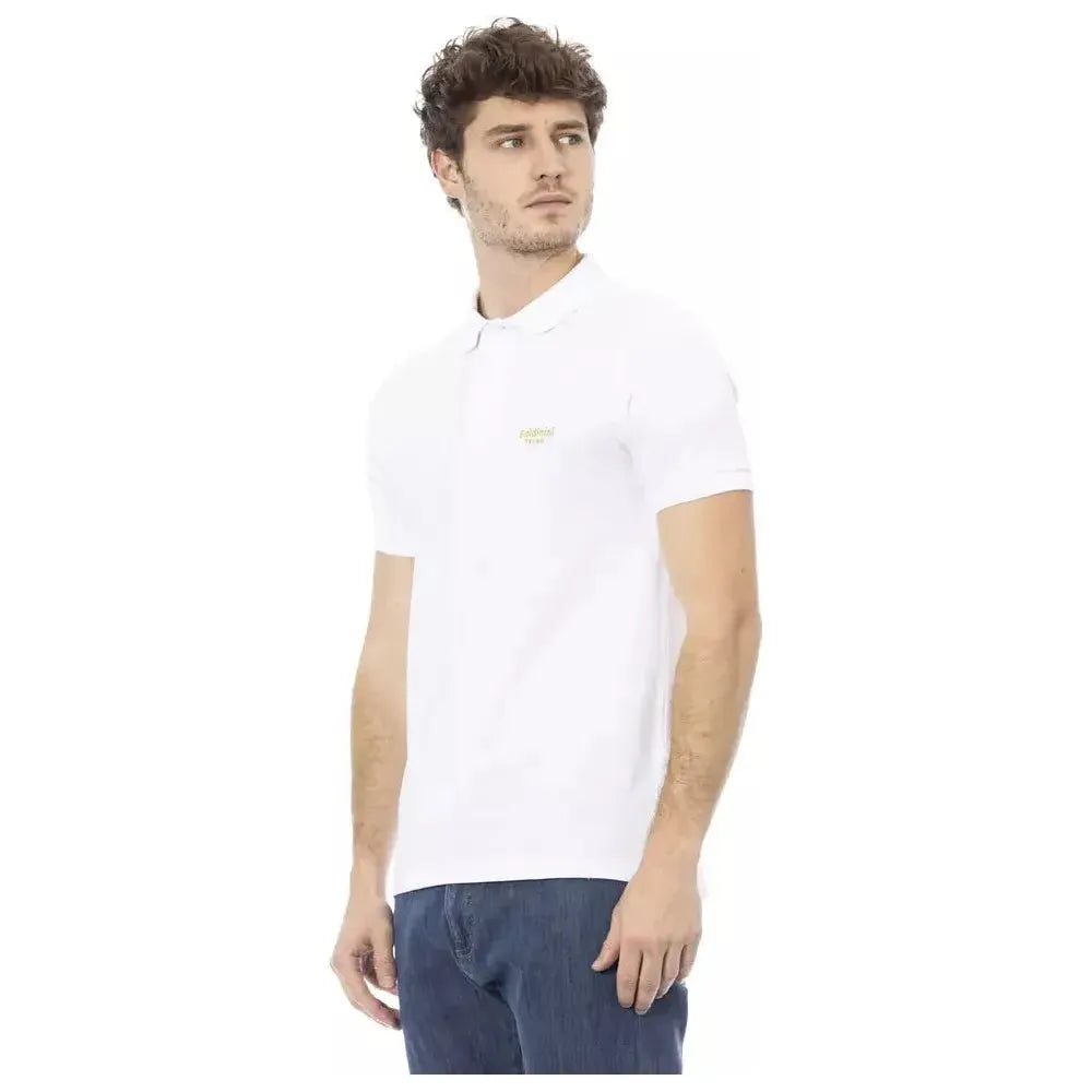 Baldinini Trend White Cotton Polo Shirt