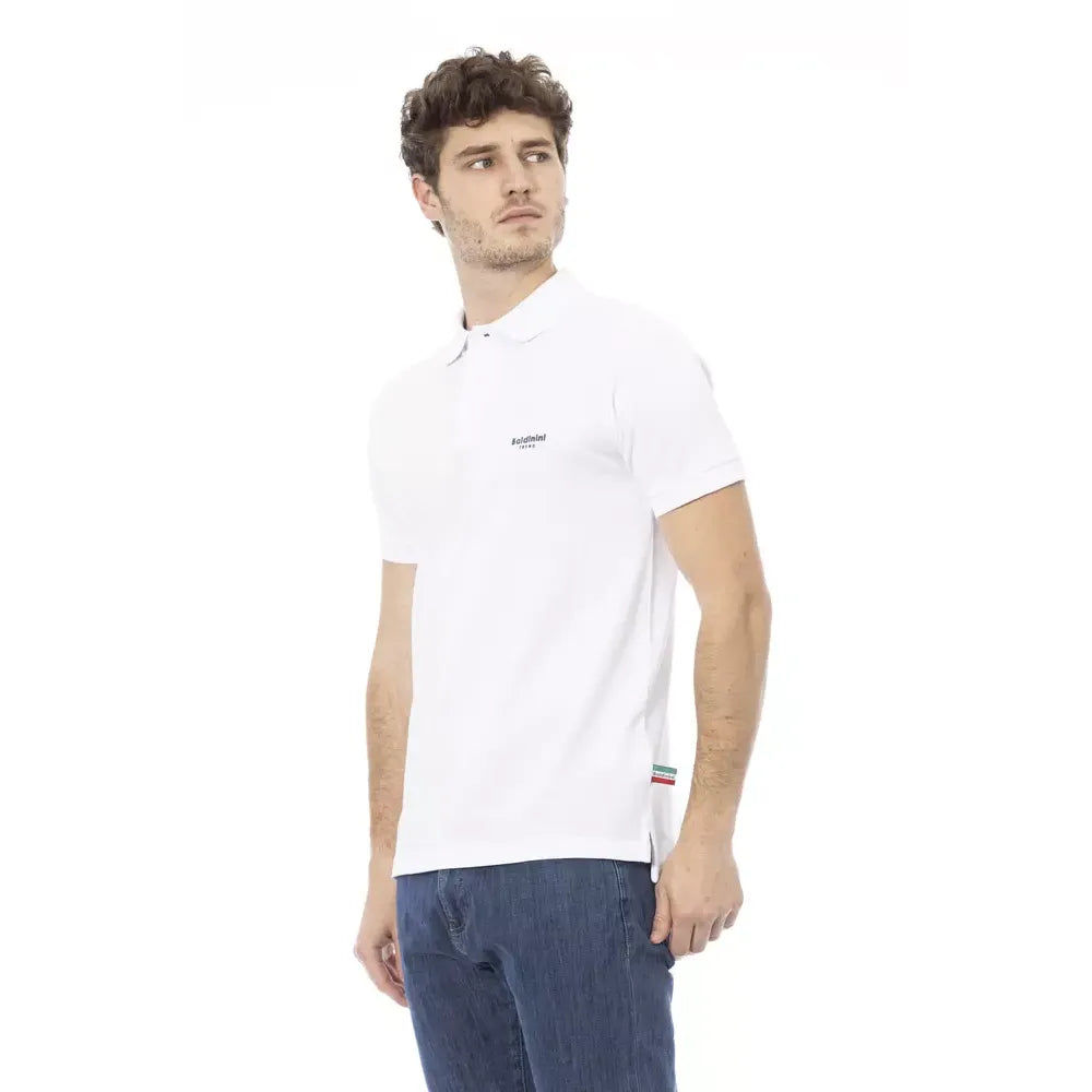 Baldinini Trend White Cotton Polo Shirt