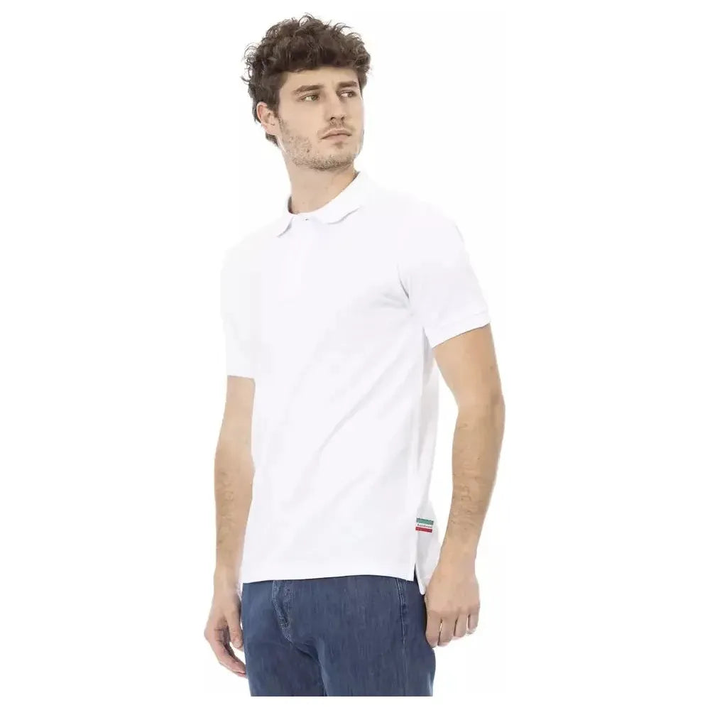 Baldinini Trend White Cotton Polo Shirt
