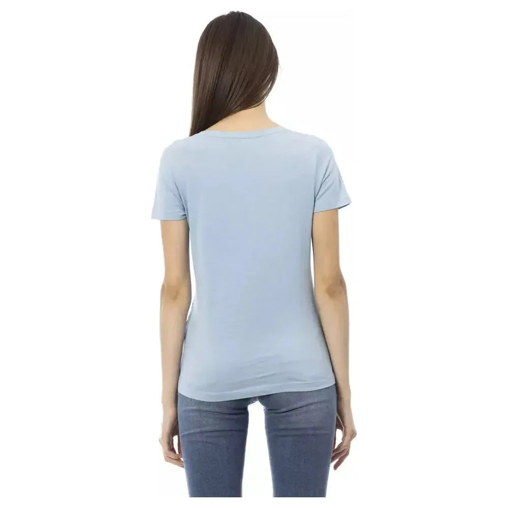 Trussardi Action Light Blue Cotton Women T-Shirt