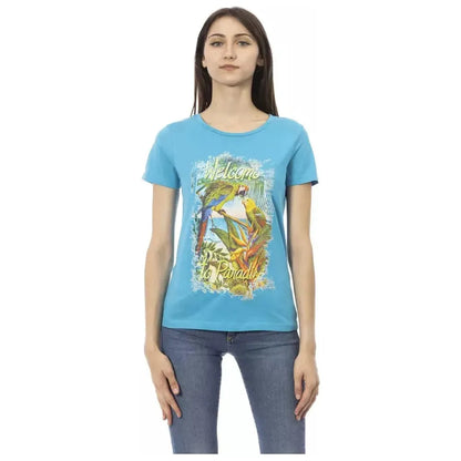Trussardi Action Light Blue Cotton Women T-Shirt