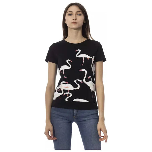 Trussardi Action Black Cotton Tops & T-Shirt