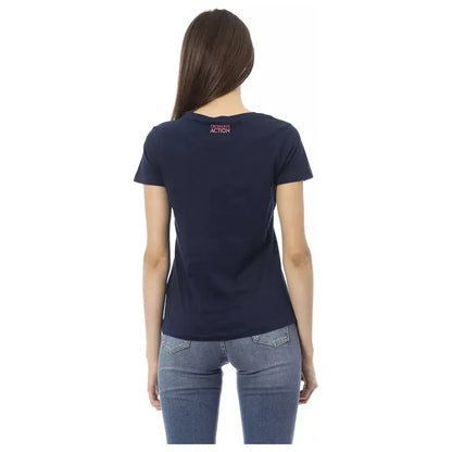 Trussardi Action Blue Cotton Tops & T-Shirt