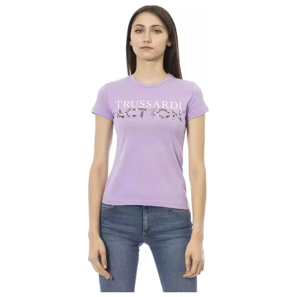 Trussardi Action Purple Cotton Women T-Shirt