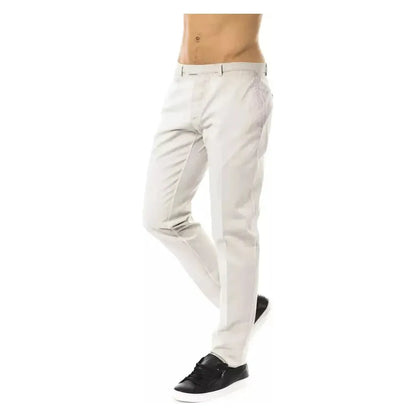 Uominitaliani Gray Cotton Men Pants Jeans & Pants