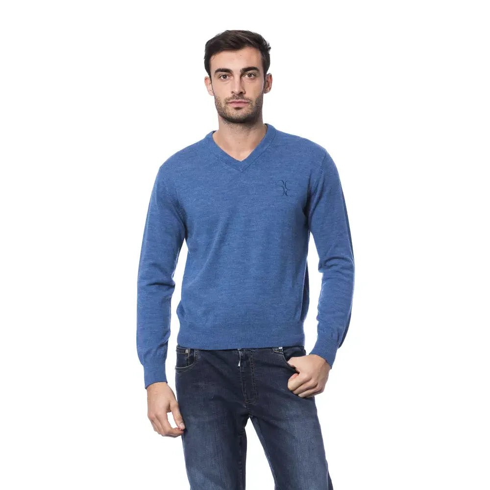 Billionaire Italian Couture Blue Merino Wool Sweater