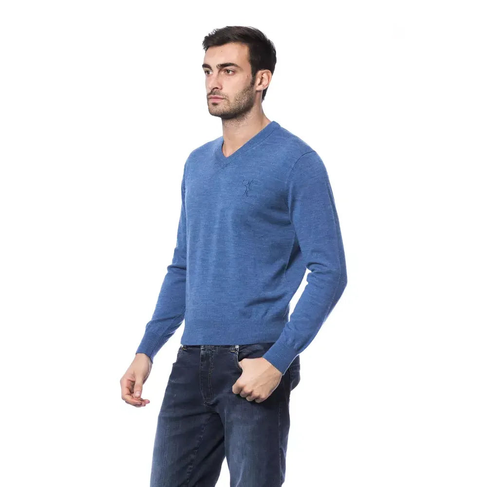 Billionaire Italian Couture Blue Merino Wool Sweater