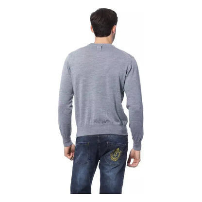 Billionaire Italian Couture Gray Merino Wool Men Sweater