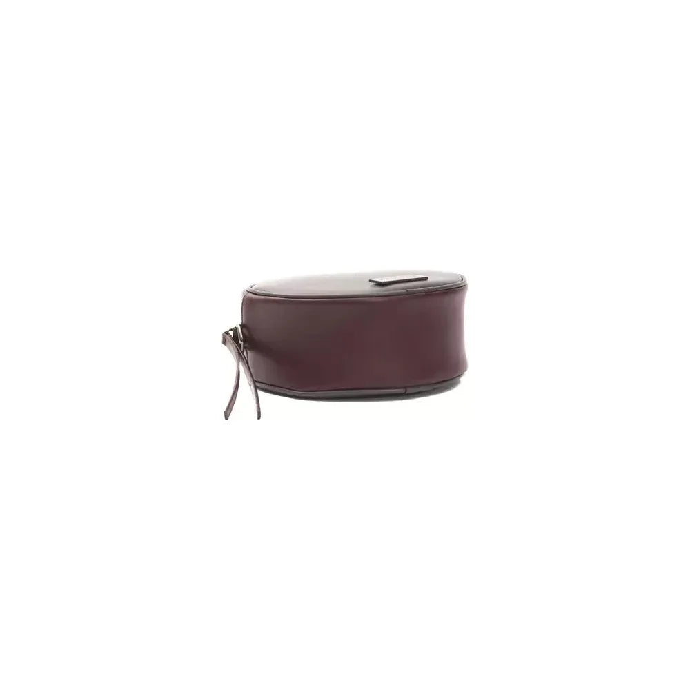 Pompei Donatella Chic Burgundy Small Oval Crossbody Bag