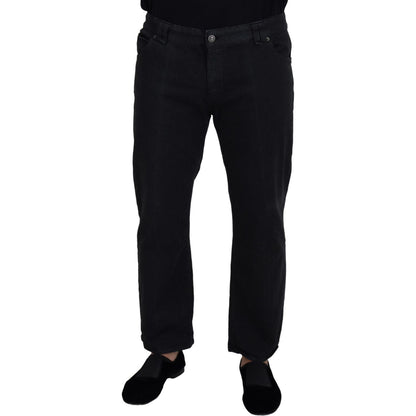 John Galliano Black Cotton Back Buckle Casual Denim Jeans