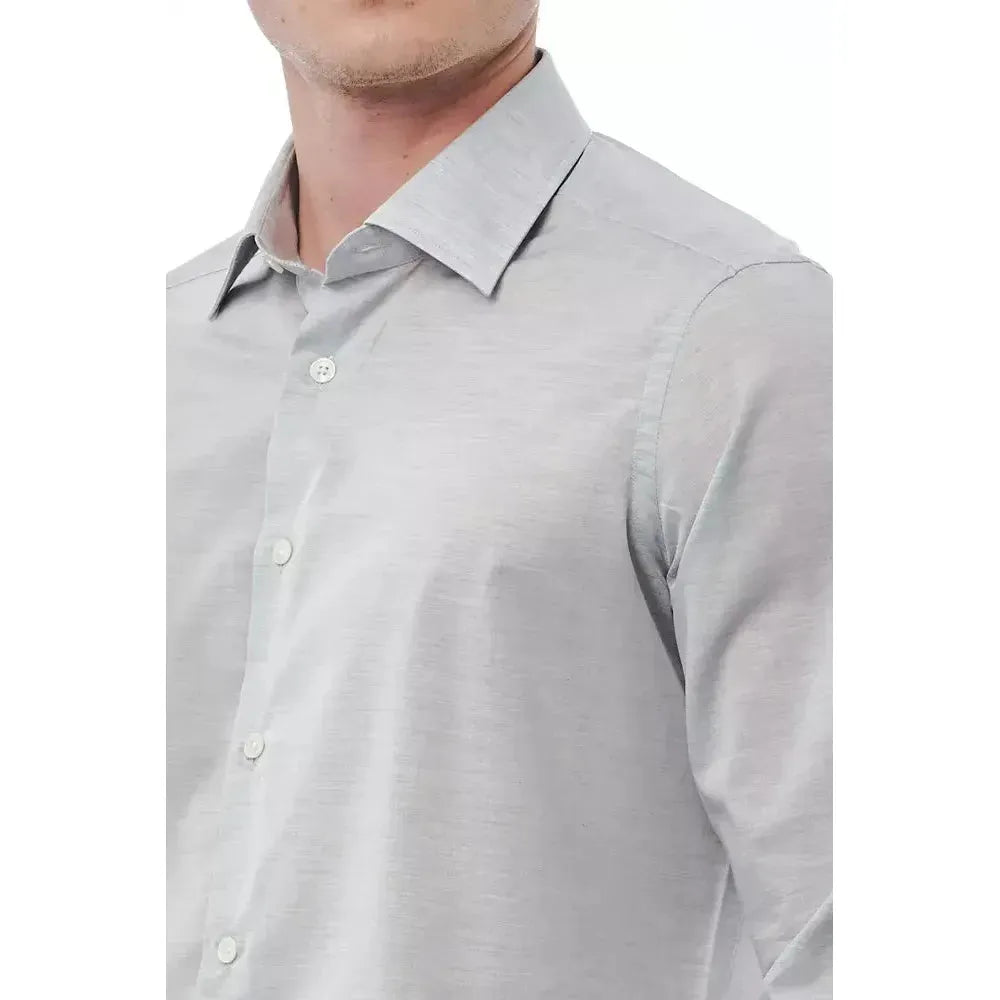 Bagutta Gray Cotton Men Shirt BA-21384-S