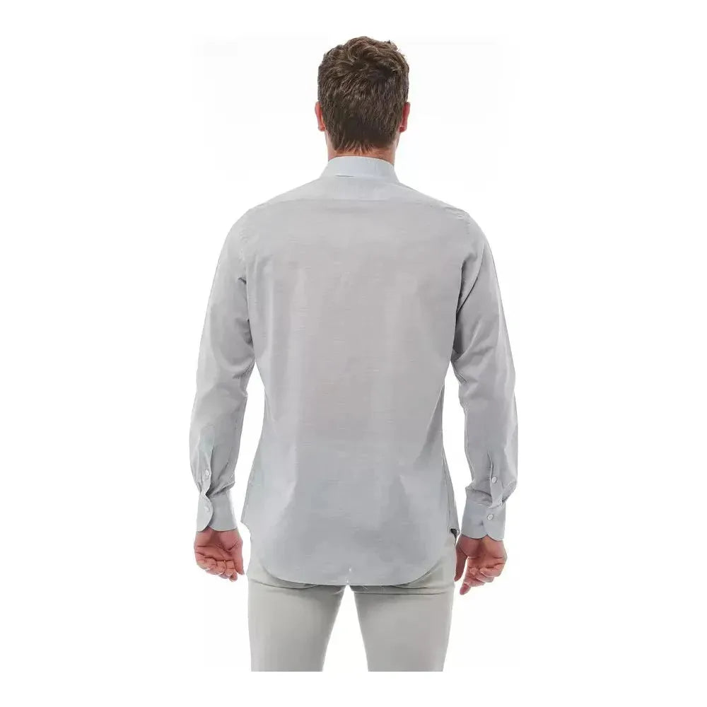 Bagutta Gray Cotton Men Shirt BA-21384-S