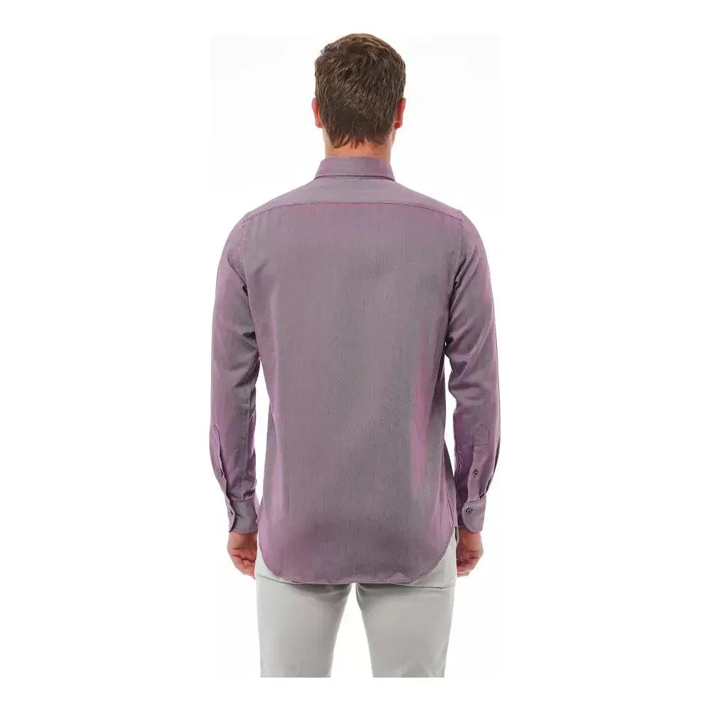 Bagutta Burgundy Cotton Men Shirt