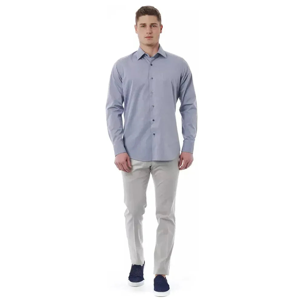 Bagutta Gray Cotton Men Shirt BA-20987-IT47 | 6XL