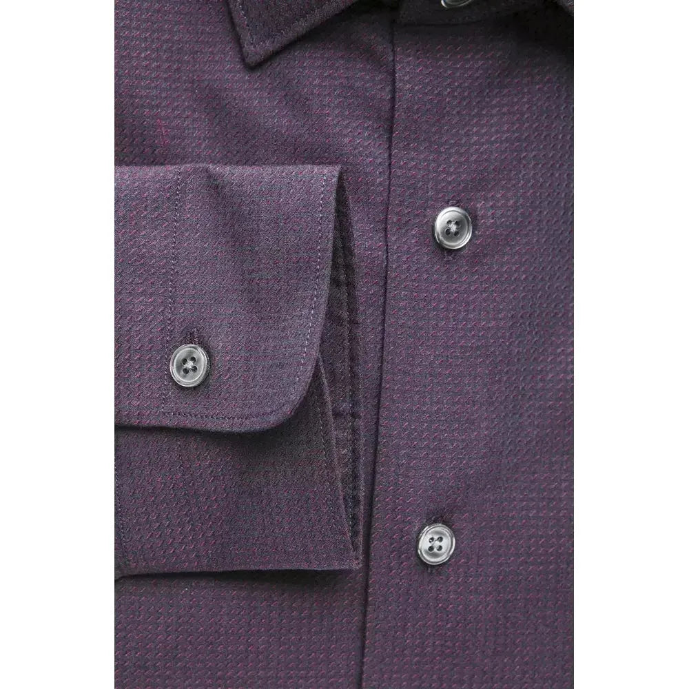 Robert Friedman Burgundy Cotton Men Shirt
