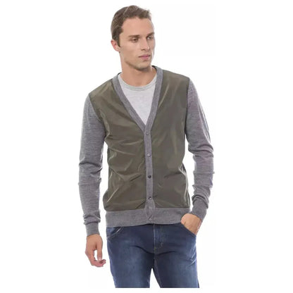 Verri Gray Wool Men Cardigan