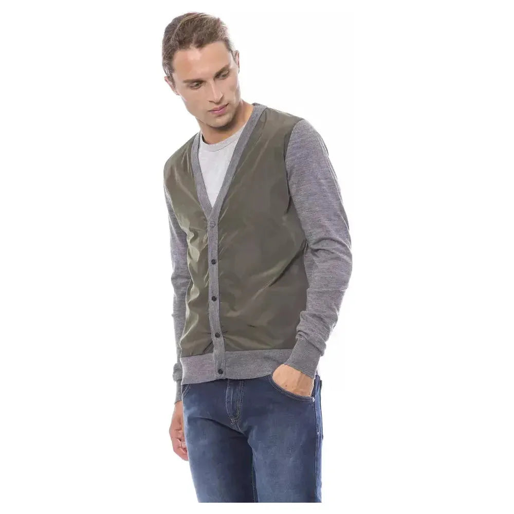 Verri Gray Wool Men Cardigan
