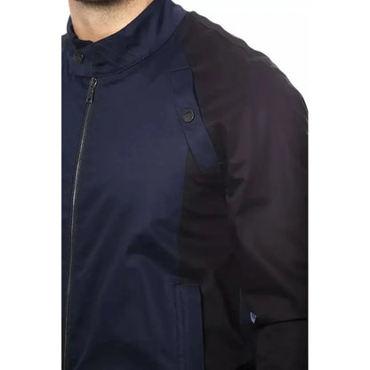 Verri Blue Cotton Men's Bomber Jacket Coats & Jackets