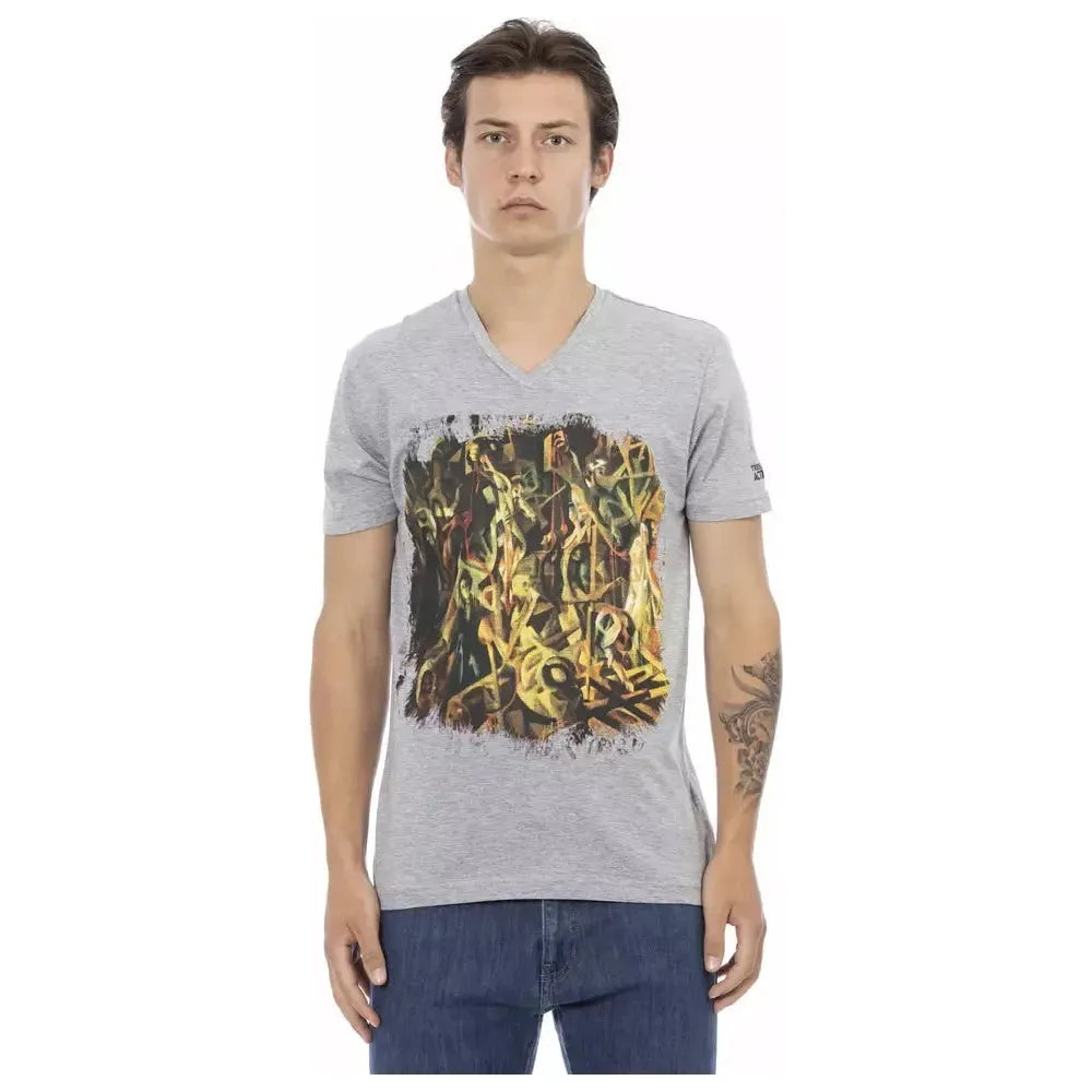 Trussardi Action Gray Cotton T-Shirt