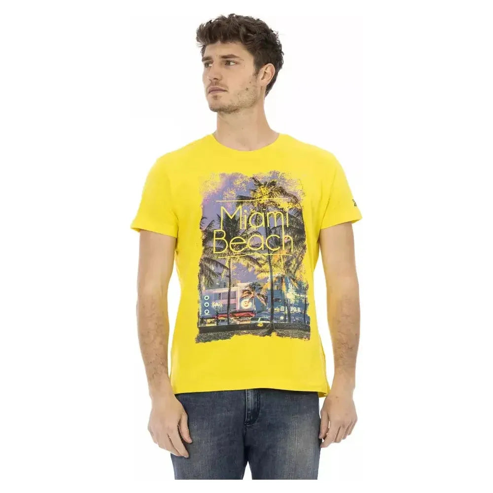 Trussardi Action Yellow Cotton Men T-Shirt TR-22778-M