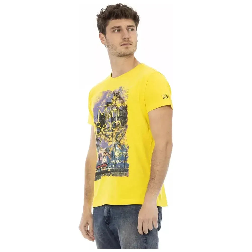 Trussardi Action Yellow Cotton Men T-Shirt TR-22778-M