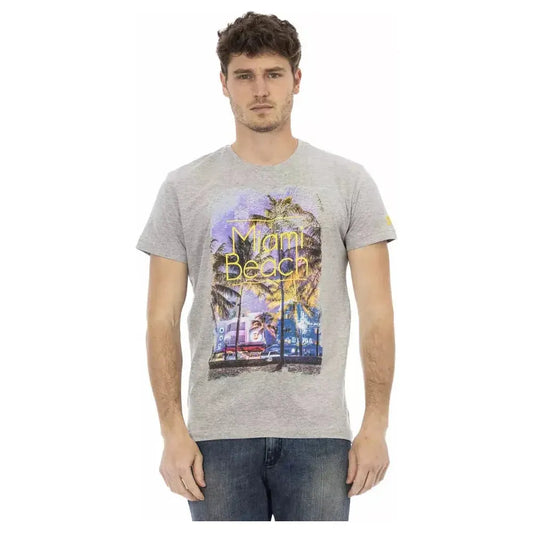 Trussardi Action Gray Cotton Men T-Shirt
