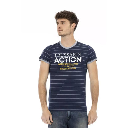 Trussardi Action Blue Cotton Men T-Shirt
