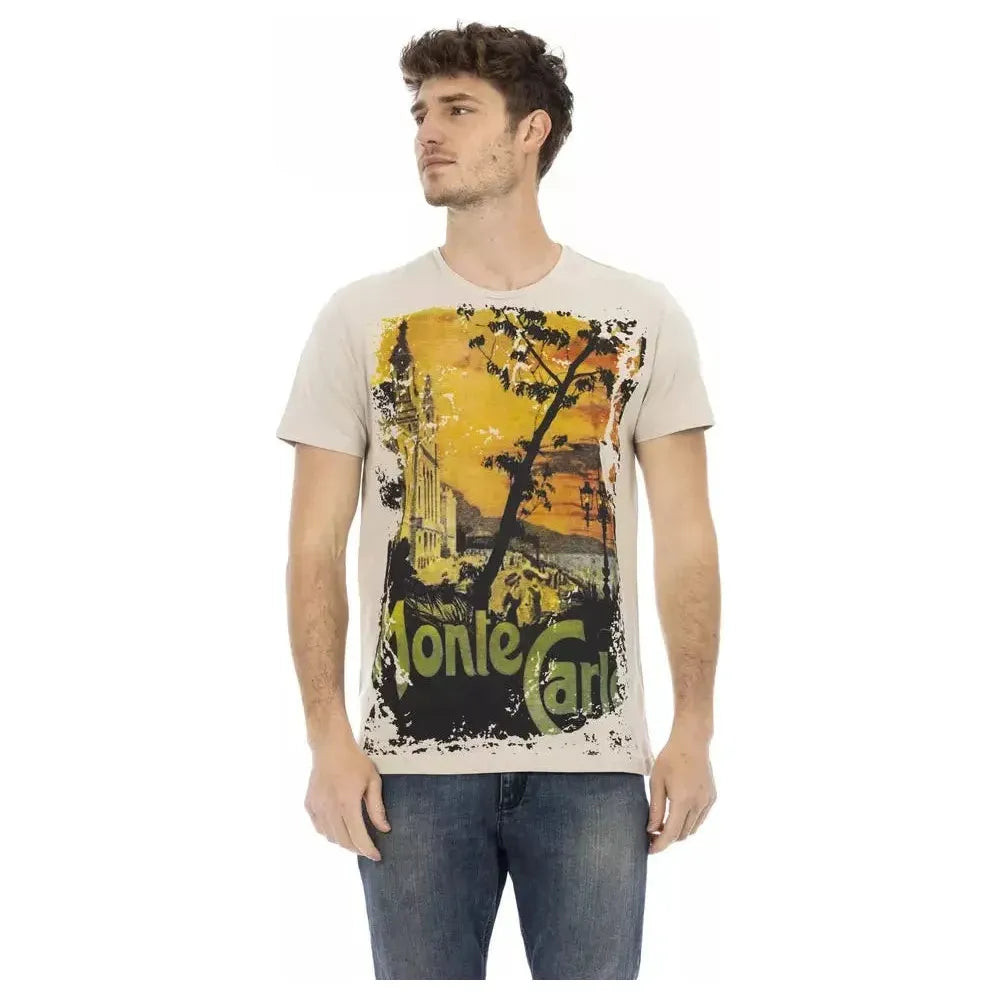 Trussardi Action Beige Cotton Men T-Shirt