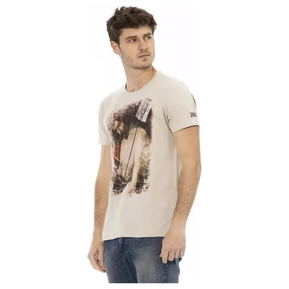Trussardi Action Beige Cotton Men T-Shirt