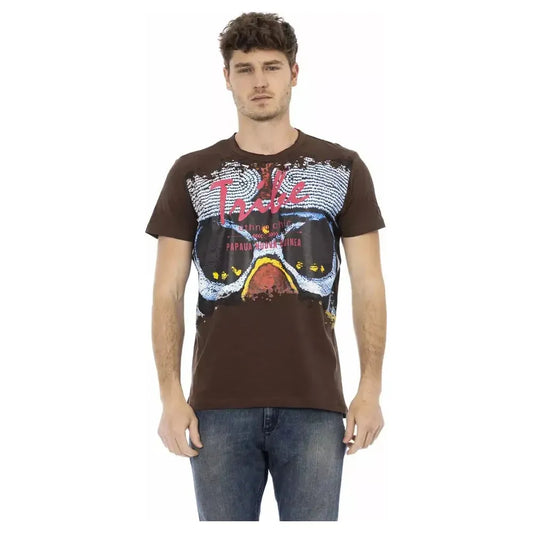 Trussardi Action Brown Cotton Men T-Shirt