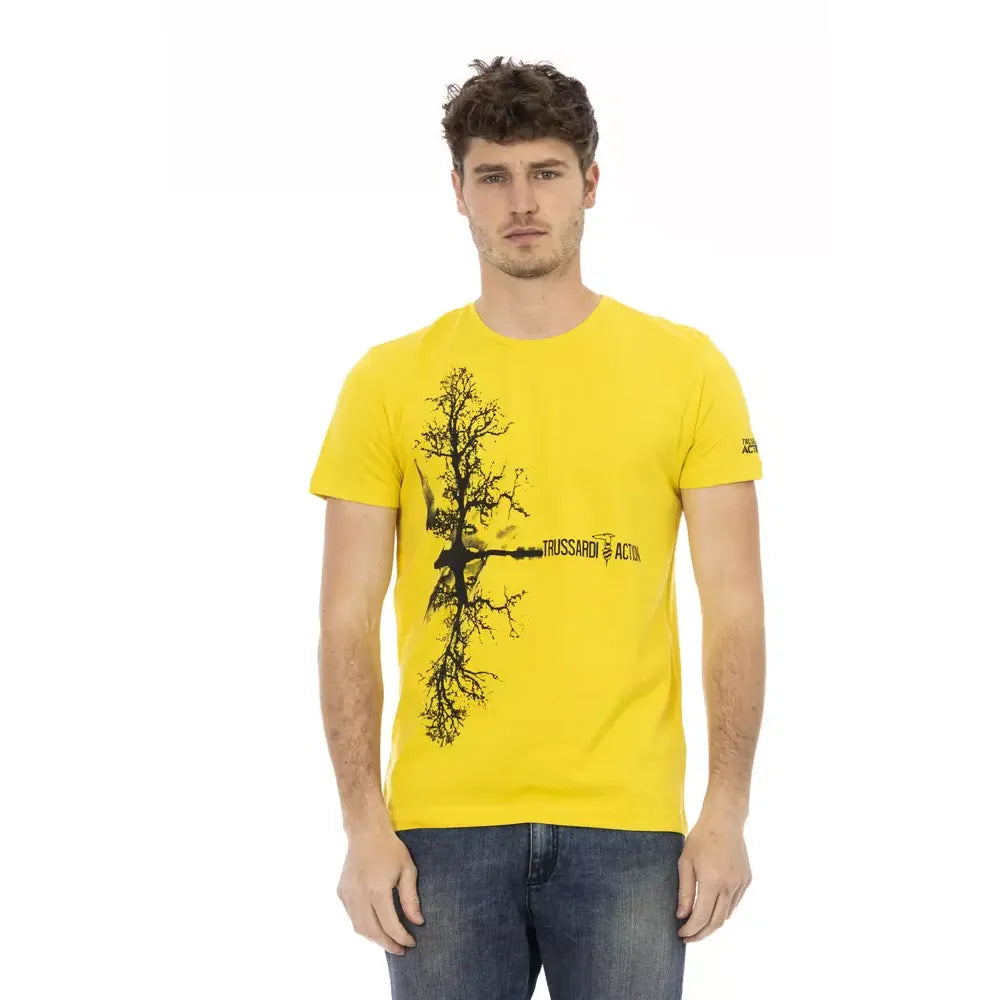 Trussardi Action Yellow Cotton T-Shirt